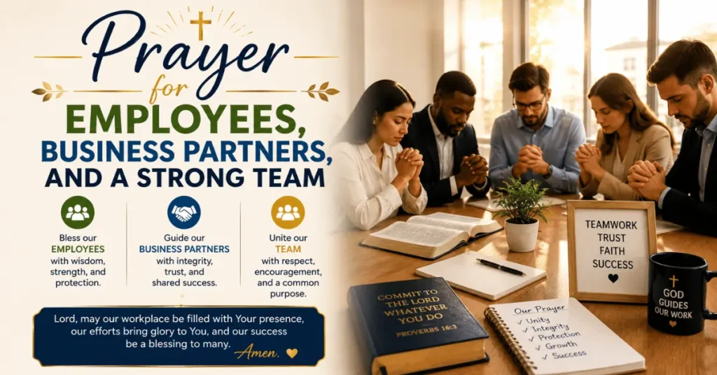 Prayer For Employees, Business Partners, And A Strong Team