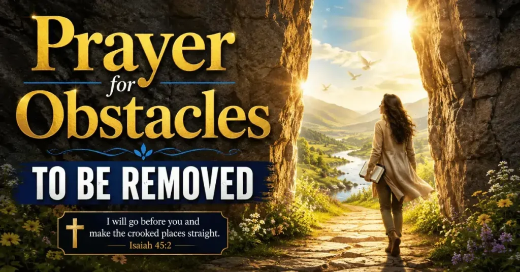 Prayer for obstacles to be removed
