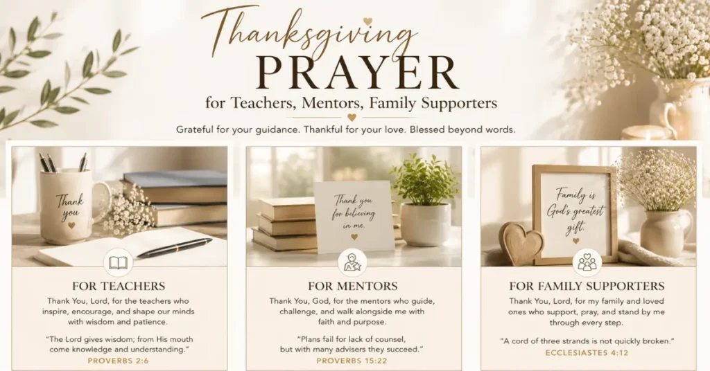 Thanksgiving Prayer For Teachers, Mentors And Family Supporters