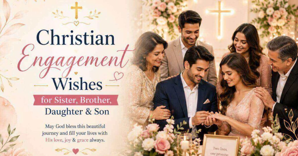 Christian Engagement Wishes for Sister, Brother, Daughter & Son