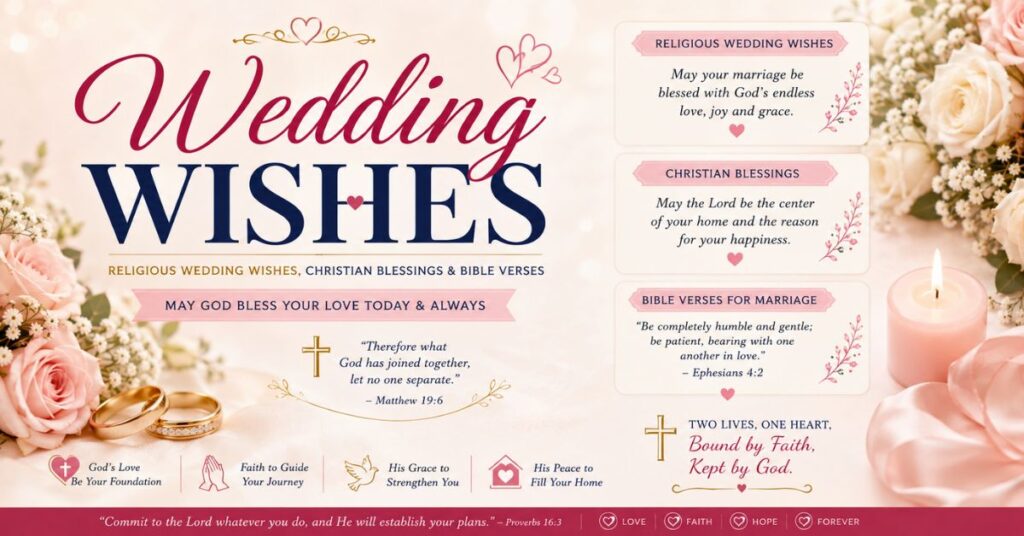 Religious Wedding Wishes, Christian Blessings & Bible Verses